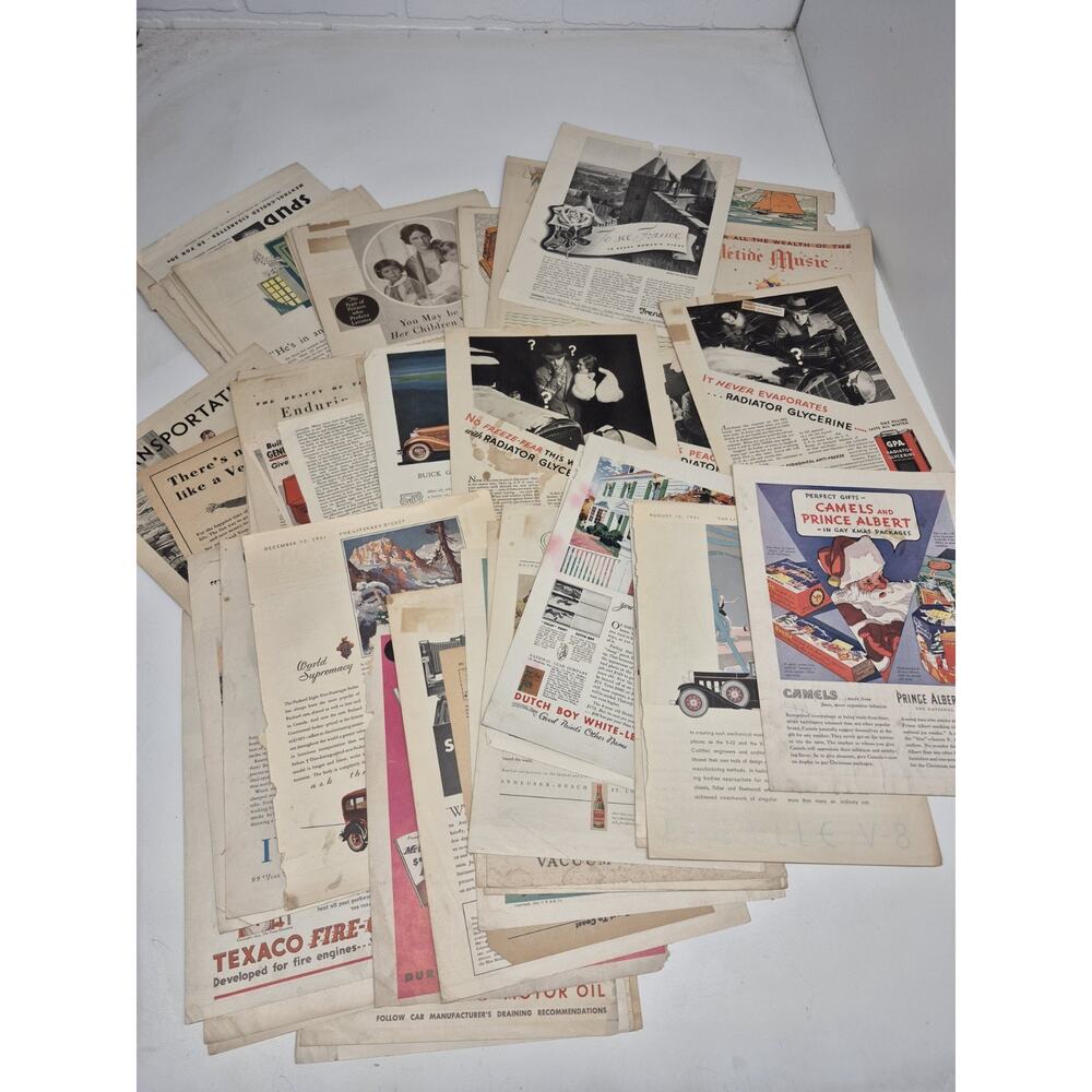 1930s Magazine Advertisement Ephemera Huge Lot